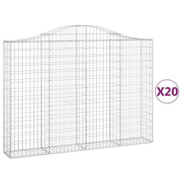 Vidaxl Obokane gabion košare 20kosov 200x30x140/160cm pocinkano železo