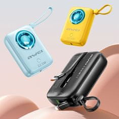 Awei P23K 10.000 mAh, 22,5 W, črna, powerbank z zaslonom