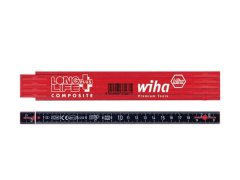 UNBRANDED Wiha Zložljivo ravnilo Longlife Plus Composite 2 M metrično, 10 segmentov (37067) rdeče/črno 
