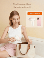 TaoTronics masažna mini pištola, belo/roza