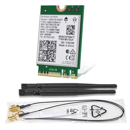 M.2 2230 brezžična mrežna kartica, Wi-Fi 6E, Bluetooth 5.2