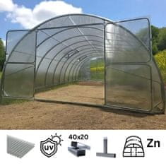 tim-dam Rastlinjak COMFORT PRO 4x10m, Polikarbonat 4mm, Pocinkan Profil 40x20mm