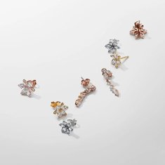 Pandora Pozlačeni cvetlični uhani s kubičnim cirkonom Shine 262633C01