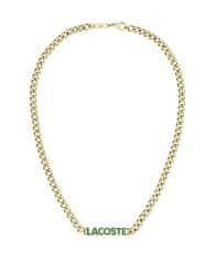 Lacoste Prepoznavna pozlačena jeklena ogrlica Script 2040475