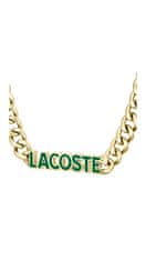 Lacoste Prepoznavna pozlačena jeklena ogrlica Script 2040475