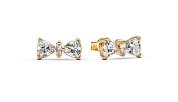 Pandora Bleščeči pozlačeni uhani z pentljo Timeless Shine 263507C01