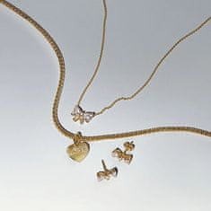 Pandora Bleščeči pozlačeni uhani z pentljo Timeless Shine 263507C01