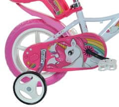Dino bikes Unicorn 12" - otroško kolo bele barve