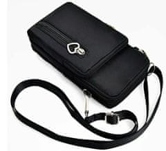 Camerazar Preko ramena torba za Samsung iPhone, črna, vodoodporna sintetika, 19x10x5 cm