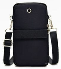 Camerazar Preko ramena torba za Samsung iPhone, črna, vodoodporna sintetika, 19x10x5 cm