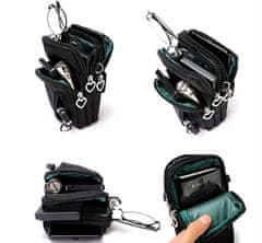 Camerazar Preko ramena torba za Samsung iPhone, črna, vodoodporna sintetika, 19x10x5 cm