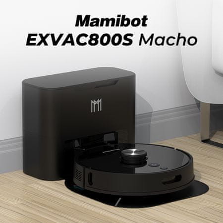 Mamibot EXVAC800S Macho robotski sesalnik, 5000 Pa, črn 