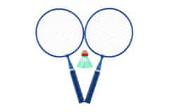 Teddies Set za badminton za otroke kovina/plastenke 2 palici + 1 košara 2 barvi v mreži