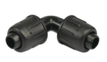 shumee Koleno 90° PP 25 mm zaklepanje 4 palice črne barve
