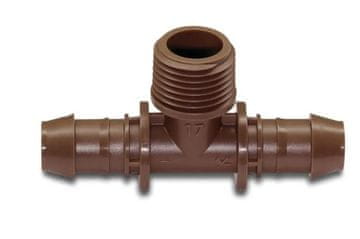 shumee Plastični T-kos Rain Bird 17 mm x 1/2"" x 17 mm valovit x zunanji x valovit rjav tip XFF17