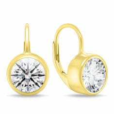 Brilio Silver Pozlačeni viseči uhani s kubičnim cirkonom EA1201Y