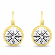 Brilio Silver Pozlačeni viseči uhani s kubičnim cirkonom EA1201Y