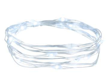LAALU.cz Komplet 2 okraskov: srebrna žica LED COLD WHITE 1,9 m