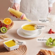 Netscroll Silikonska steklenička z žličko za dojenčke, enostavno hranjenje brez packanja, 120 ml, SoftSpoon