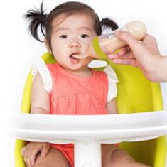 Netscroll Silikonska steklenička z žličko za dojenčke, enostavno hranjenje brez packanja, 120 ml, SoftSpoon