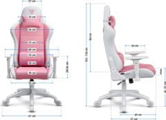 SENSE7 Igralni stol Fuku PU, Roza
