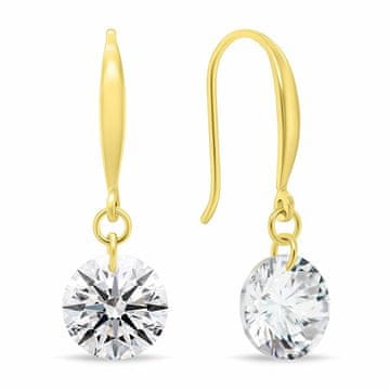 Brilio Silver Pozlačeni viseči uhani s cirkoni EA1203Y