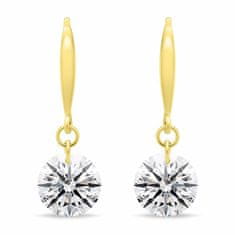 Brilio Silver Pozlačeni viseči uhani s cirkoni EA1203Y