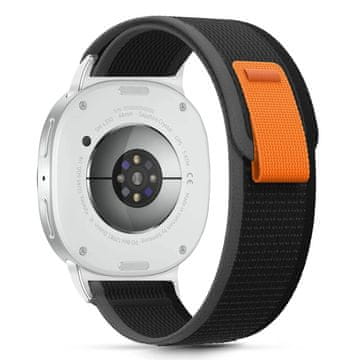 Tech-protect Nylon Stripe pašček za Samsung Galaxy Watch 8 / Classic (40/44/46mm), black/orange