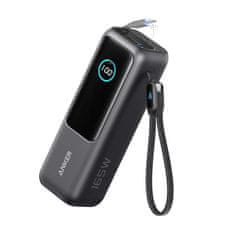 Anker Powerbank 25000 mAh z vgrajenim kablom USB-C, 165W, črn