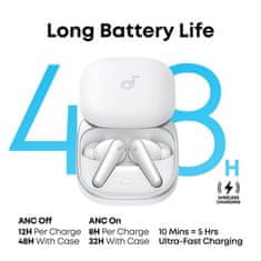 Anker Soundcore Liberty 5 brezžične slušalke, bele