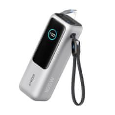 Anker Powerbank 25000 mAh z vgrajenim kablom USB-C, 165W, srebrn