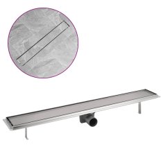 Vidaxl Kanaleta za Tuš 830x140 mm Nerjaveče Jeklo