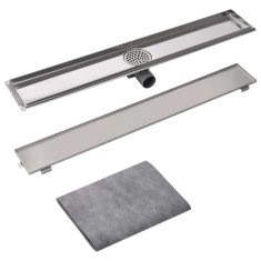 Vidaxl Kanaleta za Tuš 830x140 mm Nerjaveče Jeklo
