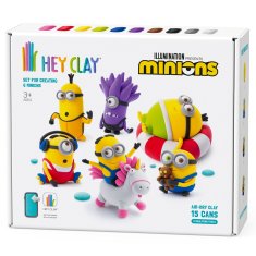 HEY CLAY Hey Clay Minions Modelirna masa za otroke + dodatki, modelirna glina, penasta masa 15 barv 3+ 