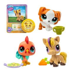 HASBRO Littlest Pet Shop #163-165 Komplet 3 figuric živali + dodatki, premične zbirateljske figurice 3+ 