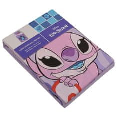 Disney DISNEY Stitch Vijolična in bela DVOJNA bombažna otroška posteljnina z zadrgo, 100% BOMBAŽ 140x200 cm + 70x90 cm OEKO-TEX 