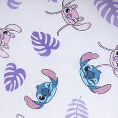 Disney DISNEY Stitch Vijolična in bela DVOJNA bombažna otroška posteljnina z zadrgo, 100% BOMBAŽ 140x200 cm + 70x90 cm OEKO-TEX 