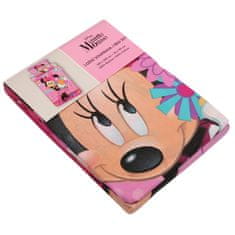 Disney DISNEY Minnie Mouse Roza, DVOJNA STRAN, otroška posteljnina, cvetlični vzorec, zadrga, 100% BOMBAŽ 140x200+70x90 cm OEKO-TEX 