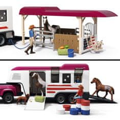 Schleich Schleich Horse Club Lakeside tovornjak s prikolico za konje, komplet z figuricami in dodatki za otroke 5+ 