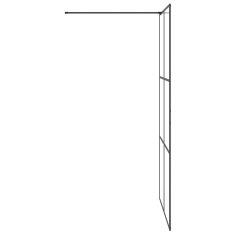 Vidaxl Pregrada za tuš s prozornim ESG steklom 115x195 cm črna