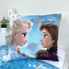 Disney DISNEY Frozen Modra DVOJNA otroška posteljnina z zadrgo, 100% BOMBAŽ 160x200+70x80 cm OEKO-TEX 