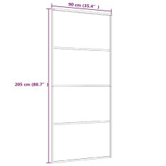 Vidaxl Drsna vrata mlečno ESG steklo in aluminij 90x205 cm črna