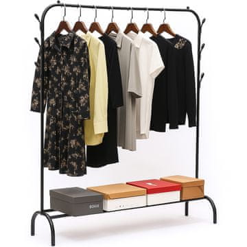 shumee Obešalnik za oblačila, kovinski, enojni, ROCKY I, črn