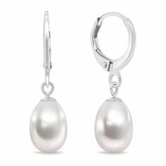 Brilio Silver Elegantni srebrni uhani s pravim biserom EA1199W