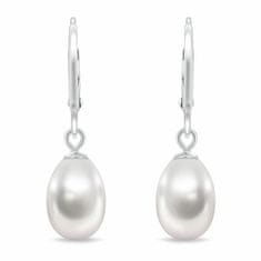 Brilio Silver Elegantni srebrni uhani s pravim biserom EA1199W