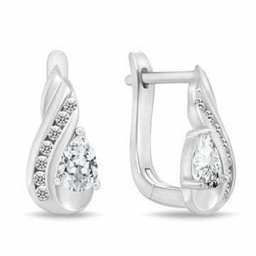 Brilio Silver Srebrni viseči uhani s kubičnim cirkonom EA1195W