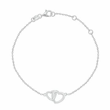 Brilio Silver Romantična srebrna zapestnica s srčki BRC242W