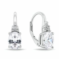Brilio Silver Komplet srebrnega nakita s kubičnim cirkonom SET293W (uhani, obesek)