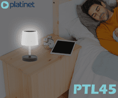 Platinet PTL45 Wavy brezžična namizna LED svetilka, USB-C, 28,5 x 10 cm, črno-bela