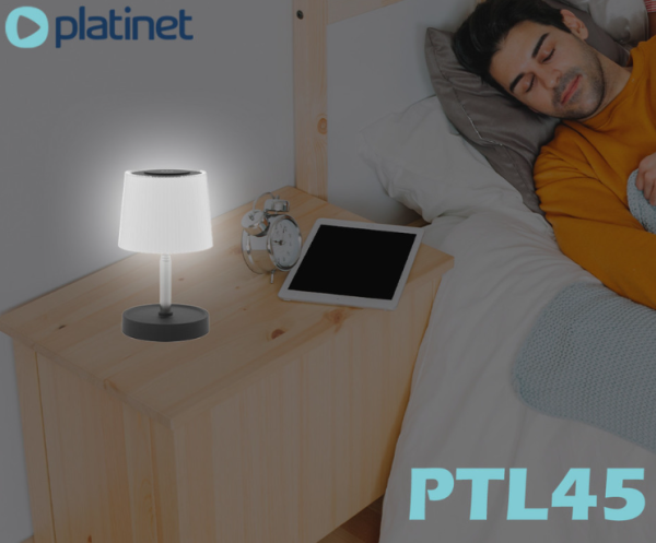  Platinet PTL45 Wavy brezžična namizna LED svetilka, USB-C, 28,5 x 10 cm, črno-bela